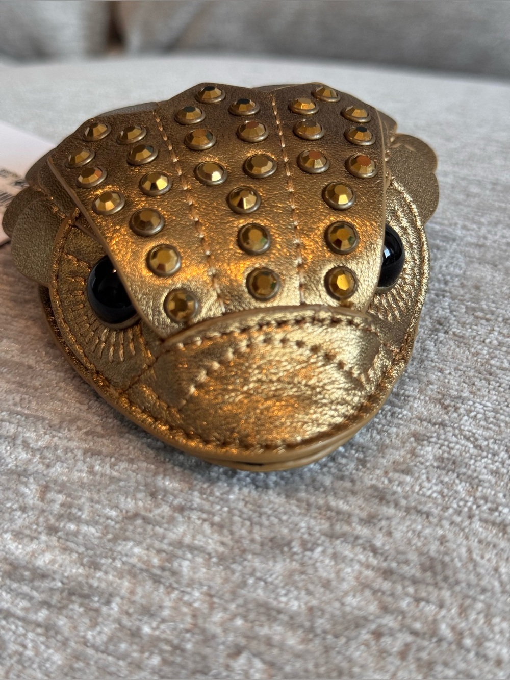 Kurt Geiger London Bronze Leather Eagle Coin Purse Bag Charm NWT